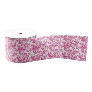 Pink Chinoiserie Grosgrain Ribbon