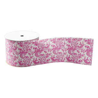 Pink Chinoiserie Grosgrain Ribbon