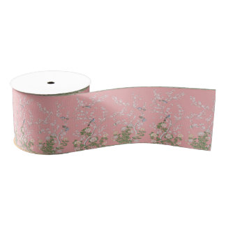 Pink Chinoiserie Grosgrain Ribbon