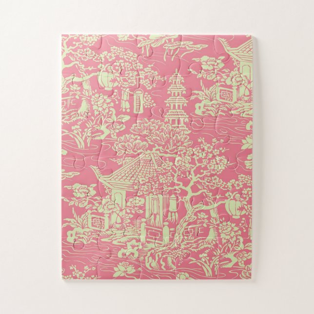 Pink Chinoiserie  Jigsaw Puzzle (Vertical)