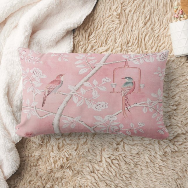 Pink Chinoiserie  Lumbar Pillow (Blanket)