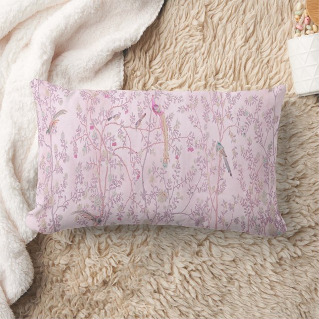 Pink Chinoiserie  Lumbar Pillow (Blanket)