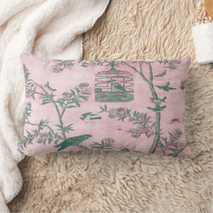 Pink Chinoiserie Lumbar Pillow