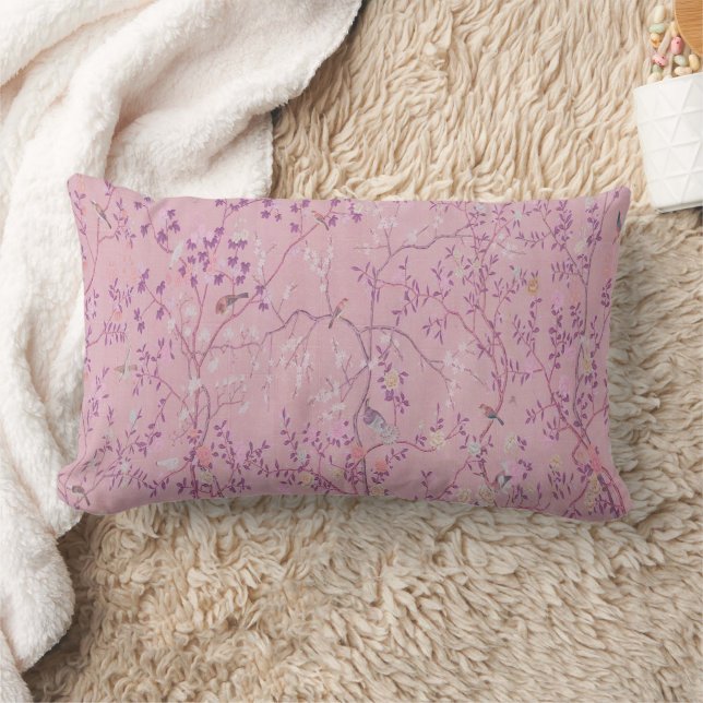 Pink Chinoiserie  Lumbar Pillow (Blanket)