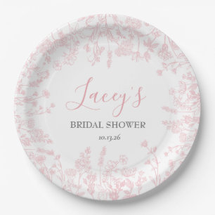Pink Chinoiserie napkins, pink toile napkins Paper Plate