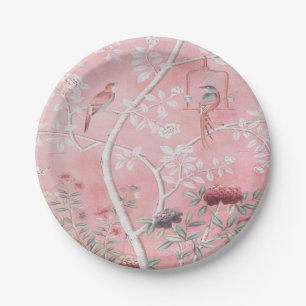 Pink Chinoiserie Paper Plate