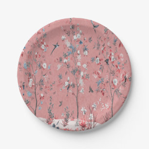 Pink Chinoiserie  Paper Plate