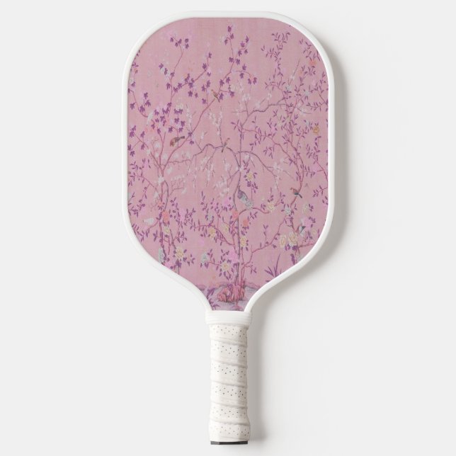 Pink Chinoiserie Pickleball Paddle (Front)