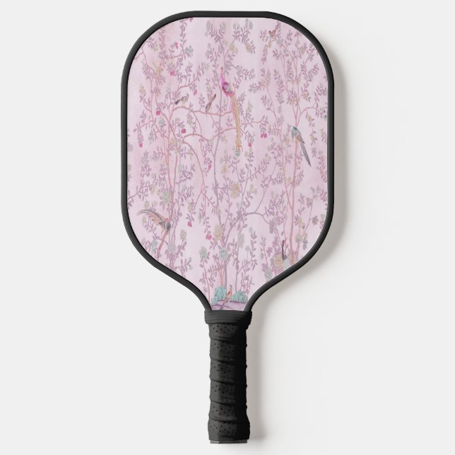 Pink Chinoiserie Pickleball Paddle (Front)