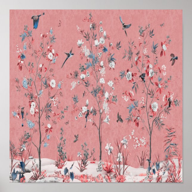 Pink Chinoiserie  Poster (Front)