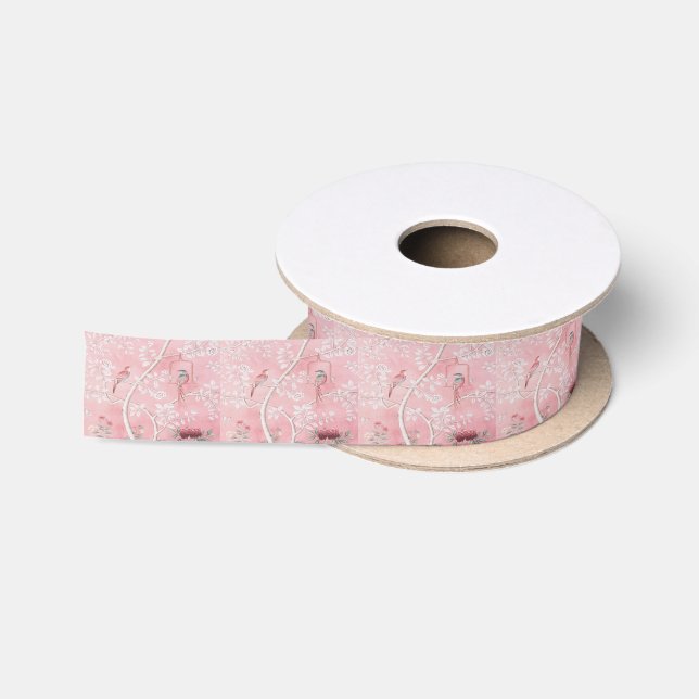 Pink Chinoiserie Satin Ribbon (Spool)
