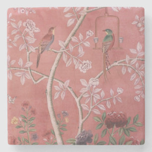 Pink Chinoiserie Stone Coaster