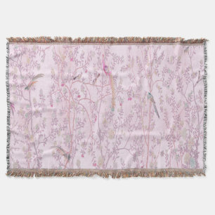 Pink Chinoiserie Throw Blanket