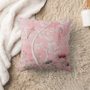 Pink Chinoiserie  Throw Pillow