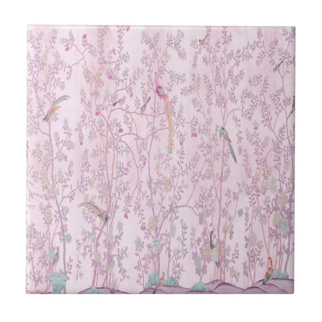 Pink Chinoiserie  Tile (Front)