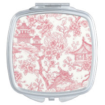 Pink Chinoiserie Toile Dragon Cherry Blossom