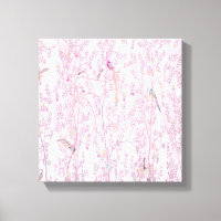 Pink Chinoiserie Wall Art Decor Canvas Print