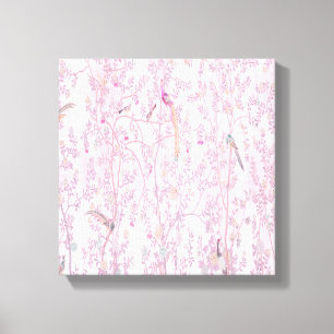 Pink Chinoiserie Wall Art Decor Canvas Print