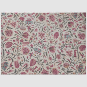 Pink Chintz Flowers Boho Cottagecore Tissue Paper