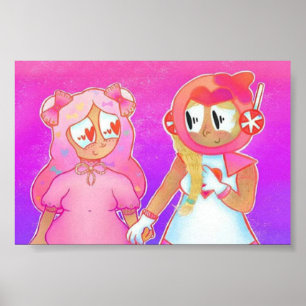 Pink Choco Cookie X Cotton Candy Cookie Poster