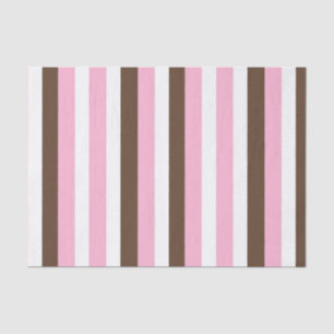 Pink, Chocolate and White Stripes Tissue Paper