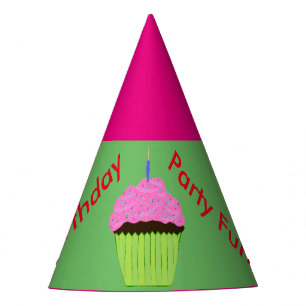 Pink Chocolate Cupcake Balloons Party Hats