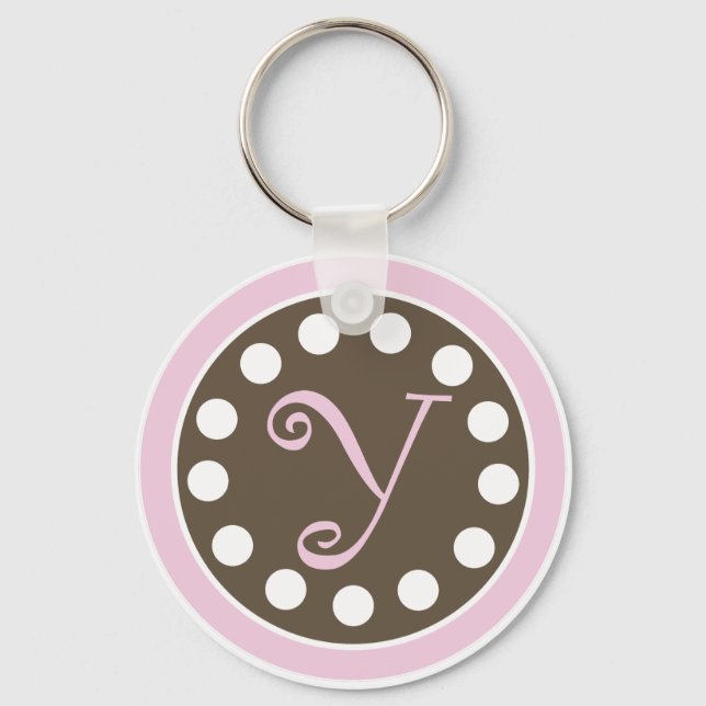 Pink Chocolate Keychain "Y" (Front)
