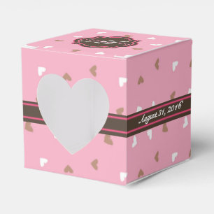 Pink & Chocolate Personalized Wedding Favour Box