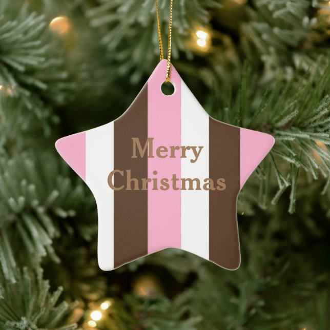 Pink Chocolate Vanilla Ceramic Ornament (Tree)