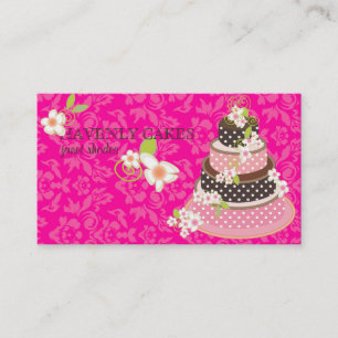 Pink + Chocolate Wedding Cake/Bakery/pâtisserie Business Card
