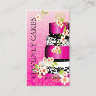Pink + Chocolate Wedding Cake/Bakery/pâtisserie Business Card