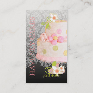 Pink + Chocolate Wedding Cake/Bakery/pâtisserie Business Card