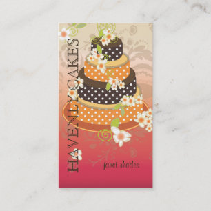 Pink + Chocolate Wedding Cake/Bakery/pâtisserie Business Card