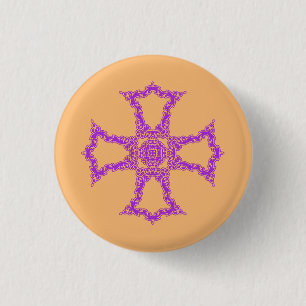 Pink Christian Cross 1 Inch Round Button