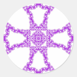 Pink Christian Cross Classic Round Sticker