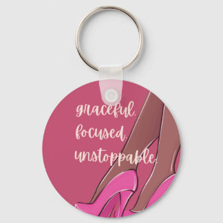 Pink Christian Graceful  inspirational Keychain