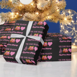 Pink CHRISTMAS BLESSINGS Wrapping Paper