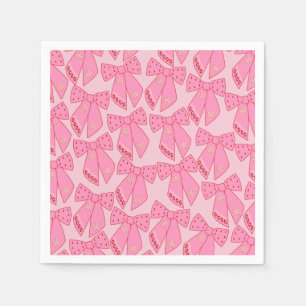 Pink Christmas Bows Napkin