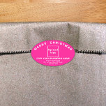 Pink Christmas Business Oval Shape Sticker<br><div class="desc">Merry Christmas! One of the most celebrated holidays of the year. It is also one of the best seasons to advertise your business. Oval shape sticker with Merry Christmas greeting, your business name and other information of your business. You can use it as accessory of your product packaging material to...</div>