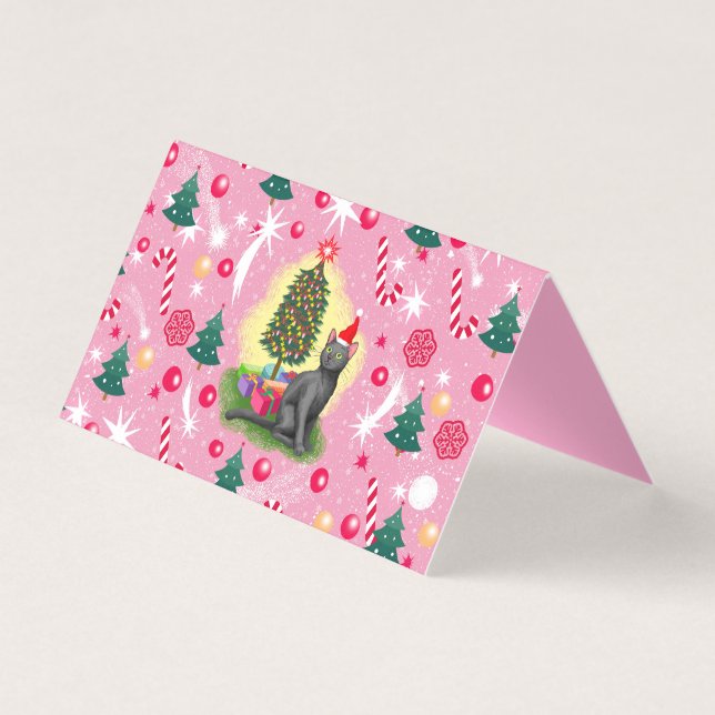 Pink Christmas Cat (Front)