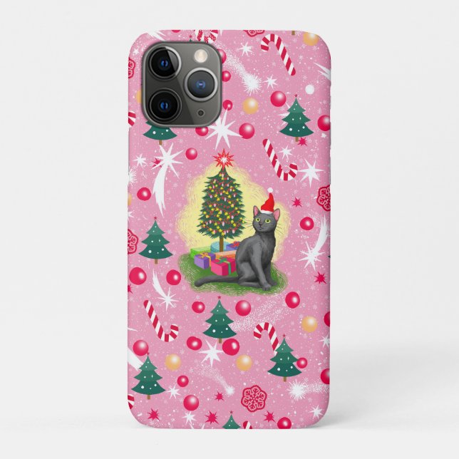 Pink Christmas Cat Case-Mate iPhone Case (Back)