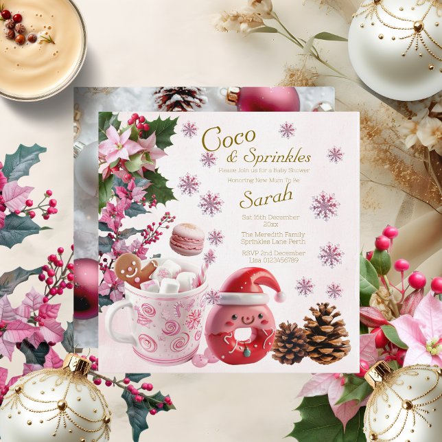Pink Christmas Coco and Sprinkles Baby Shower  (Creator Uploaded)