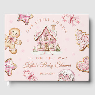 Pink Christmas Cookie Baby Shower Foil Guestbook