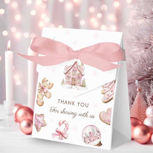 Pink Christmas Cookie Baby Shower Gift Favor Box (Creator Uploaded)