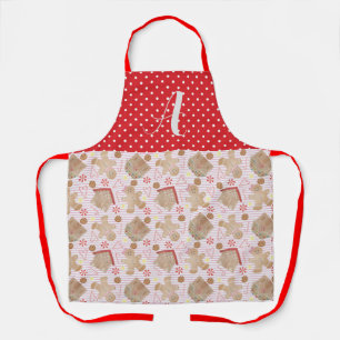 Pink Christmas Cookies Apron, Medium Apron