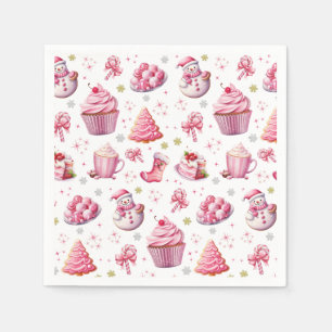 Pink Christmas Cute Fun Sweet Napkin