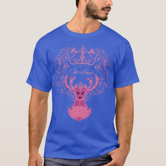 Pink Christmas deer T-Shirt