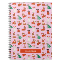 Pink Christmas Dogs Girl Personalized