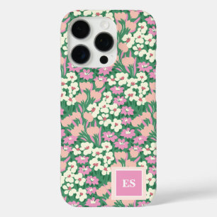 Pink Christmas Dogs Personalized Girl Monogram iPhone 16 Pro Case