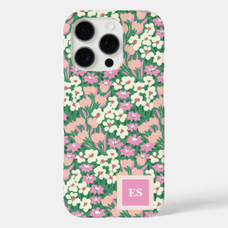 Pink Christmas Dogs Personalized Girl Monogram iPhone 16 Pro Case